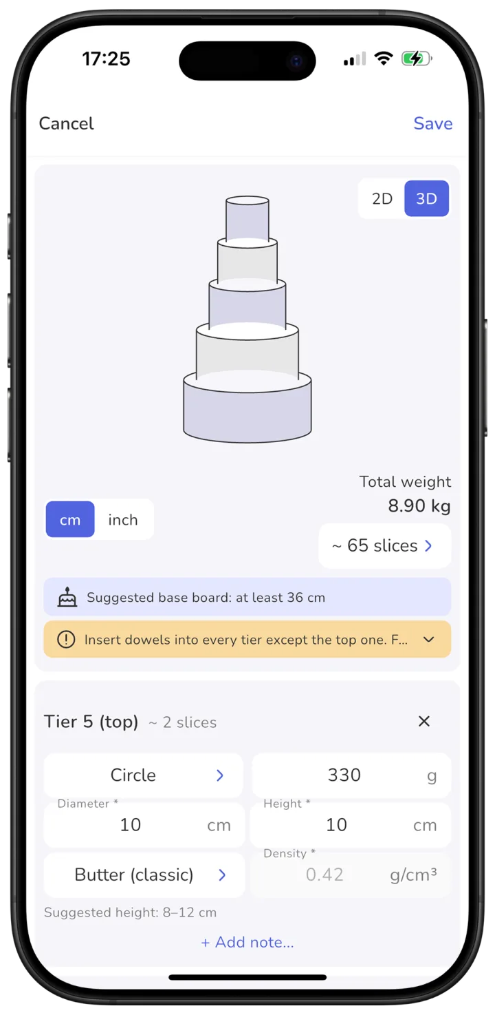 App Cookara: planificación de pasteles